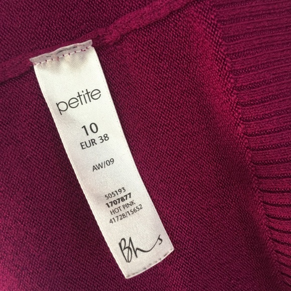 Hot Pink Petite Sz 10 Small Long Sleeve Cardigan - Picture 8 of 8